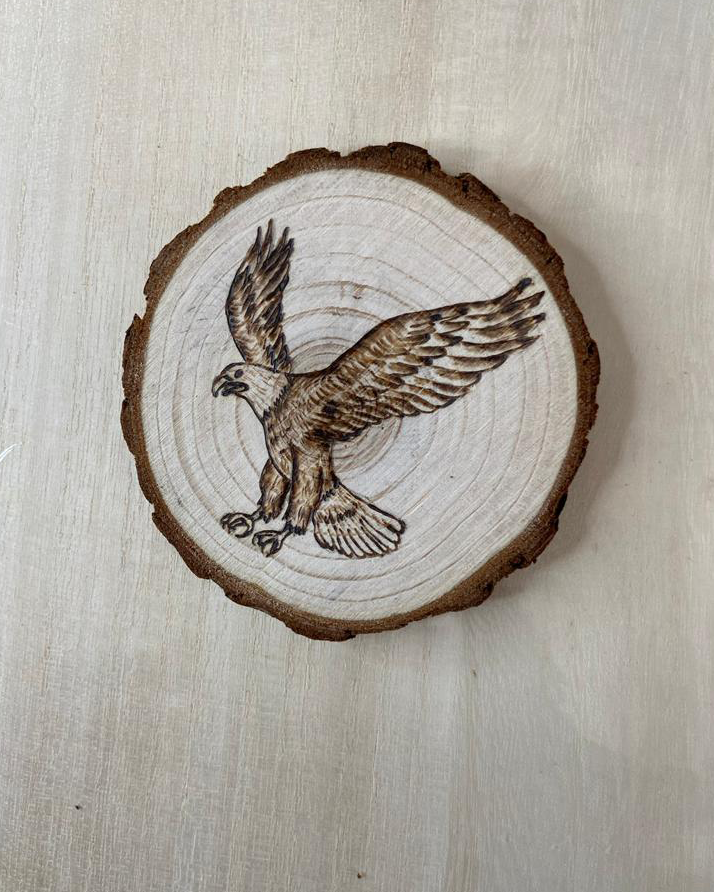 Custom pet portrait burned on wood in European style